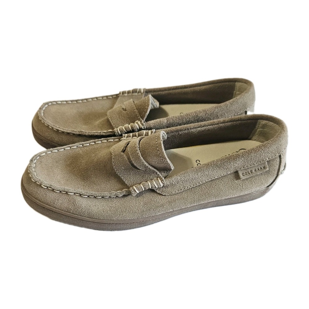 Cole Haan Suede Women's Penny Loafers Size 8M Beige Excellent Condition